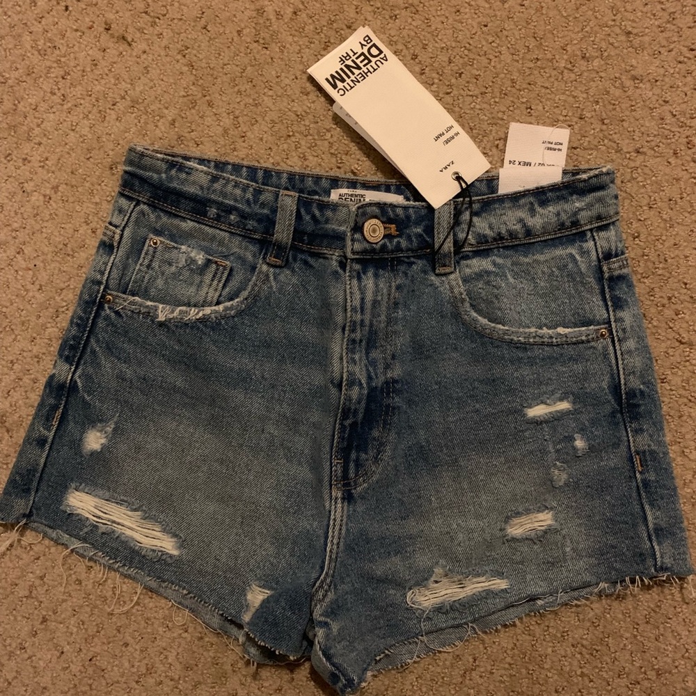 Zara hi rise denim shorts